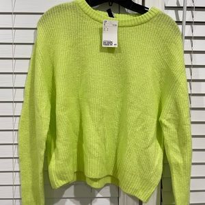 H&M fine knit neon green sweater